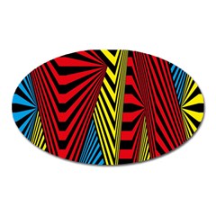 Door Pattern Line Abstract Illustration Waves Wave Chevron Red Blue Yellow Black Oval Magnet by Mariart