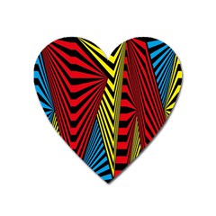 Door Pattern Line Abstract Illustration Waves Wave Chevron Red Blue Yellow Black Heart Magnet by Mariart