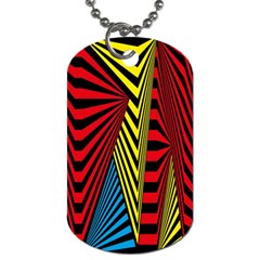 Door Pattern Line Abstract Illustration Waves Wave Chevron Red Blue Yellow Black Dog Tag (two Sides) by Mariart