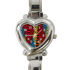 Door Pattern Line Abstract Illustration Waves Wave Chevron Red Blue Yellow Black Heart Italian Charm Watch by Mariart