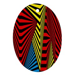 Door Pattern Line Abstract Illustration Waves Wave Chevron Red Blue Yellow Black Oval Ornament (two Sides) by Mariart