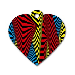 Door Pattern Line Abstract Illustration Waves Wave Chevron Red Blue Yellow Black Dog Tag Heart (two Sides) by Mariart