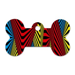 Door Pattern Line Abstract Illustration Waves Wave Chevron Red Blue Yellow Black Dog Tag Bone (two Sides)