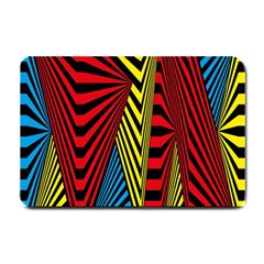 Door Pattern Line Abstract Illustration Waves Wave Chevron Red Blue Yellow Black Small Doormat  by Mariart