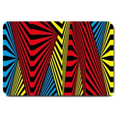 Door Pattern Line Abstract Illustration Waves Wave Chevron Red Blue Yellow Black Large Doormat  by Mariart