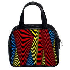 Door Pattern Line Abstract Illustration Waves Wave Chevron Red Blue Yellow Black Classic Handbags (2 Sides) by Mariart