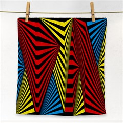 Door Pattern Line Abstract Illustration Waves Wave Chevron Red Blue Yellow Black Face Towel