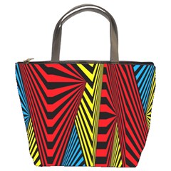 Door Pattern Line Abstract Illustration Waves Wave Chevron Red Blue Yellow Black Bucket Bags