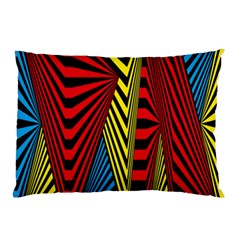 Door Pattern Line Abstract Illustration Waves Wave Chevron Red Blue Yellow Black Pillow Case by Mariart