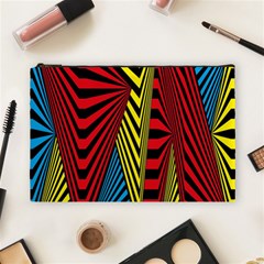 Door Pattern Line Abstract Illustration Waves Wave Chevron Red Blue Yellow Black Cosmetic Bag (large) 