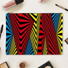 Door Pattern Line Abstract Illustration Waves Wave Chevron Red Blue Yellow Black Cosmetic Bag (xl) by Mariart