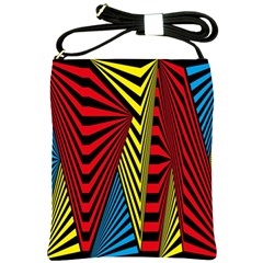 Door Pattern Line Abstract Illustration Waves Wave Chevron Red Blue Yellow Black Shoulder Sling Bags by Mariart