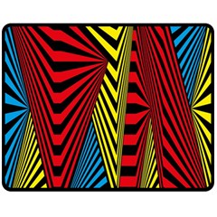 Door Pattern Line Abstract Illustration Waves Wave Chevron Red Blue Yellow Black Fleece Blanket (medium)  by Mariart