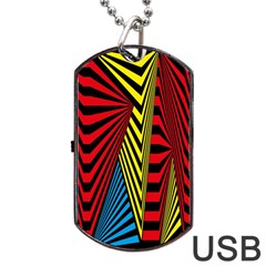 Door Pattern Line Abstract Illustration Waves Wave Chevron Red Blue Yellow Black Dog Tag Usb Flash (two Sides) by Mariart