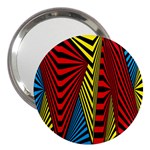 Door Pattern Line Abstract Illustration Waves Wave Chevron Red Blue Yellow Black 3  Handbag Mirrors Front