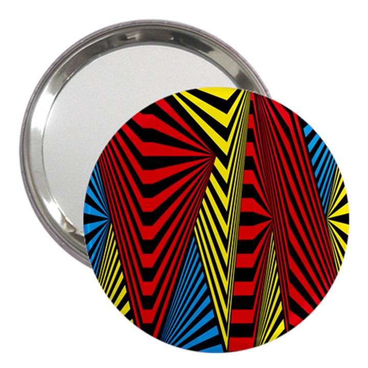 Door Pattern Line Abstract Illustration Waves Wave Chevron Red Blue Yellow Black 3  Handbag Mirrors