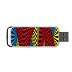 Door Pattern Line Abstract Illustration Waves Wave Chevron Red Blue Yellow Black Portable USB Flash (Two Sides) Front