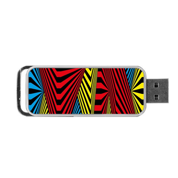 Door Pattern Line Abstract Illustration Waves Wave Chevron Red Blue Yellow Black Portable USB Flash (Two Sides)