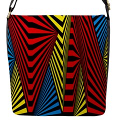 Door Pattern Line Abstract Illustration Waves Wave Chevron Red Blue Yellow Black Flap Messenger Bag (s) by Mariart