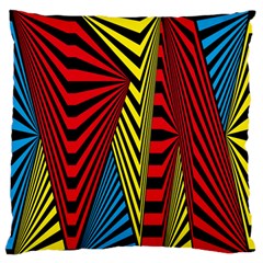 Door Pattern Line Abstract Illustration Waves Wave Chevron Red Blue Yellow Black Large Flano Cushion Case (two Sides) by Mariart