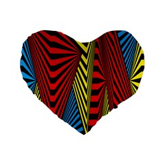 Door Pattern Line Abstract Illustration Waves Wave Chevron Red Blue Yellow Black Standard 16  Premium Flano Heart Shape Cushions by Mariart