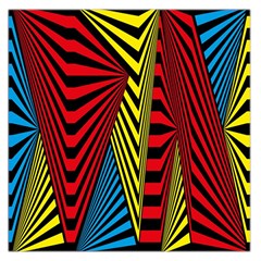 Door Pattern Line Abstract Illustration Waves Wave Chevron Red Blue Yellow Black Large Satin Scarf (square)