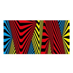 Door Pattern Line Abstract Illustration Waves Wave Chevron Red Blue Yellow Black Satin Shawl by Mariart