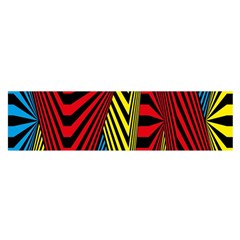 Door Pattern Line Abstract Illustration Waves Wave Chevron Red Blue Yellow Black Satin Scarf (oblong) by Mariart