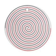 Double Line Spiral Spines Red Black Circle Ornament (round) by Mariart