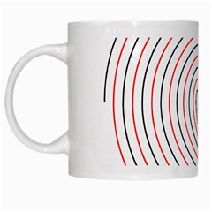 Double Line Spiral Spines Red Black Circle White Mugs