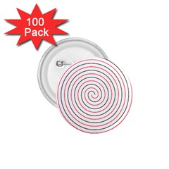 Double Line Spiral Spines Red Black Circle 1 75  Buttons (100 Pack) 