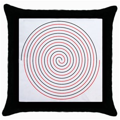 Double Line Spiral Spines Red Black Circle Throw Pillow Case (black)