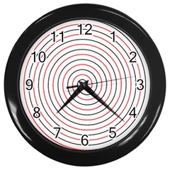 Double Line Spiral Spines Red Black Circle Wall Clocks (black) by Mariart