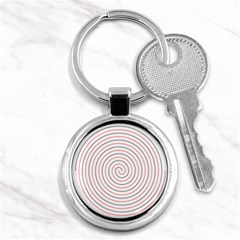 Double Line Spiral Spines Red Black Circle Key Chains (round)  by Mariart