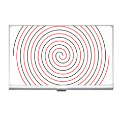 Double Line Spiral Spines Red Black Circle Business Card Holders by Mariart