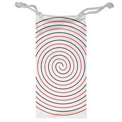 Double Line Spiral Spines Red Black Circle Jewelry Bag by Mariart