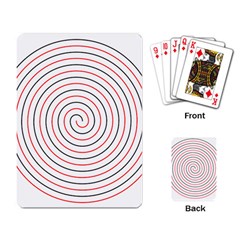 Double Line Spiral Spines Red Black Circle Playing Card by Mariart