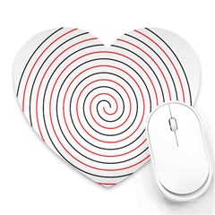 Double Line Spiral Spines Red Black Circle Heart Mousepads