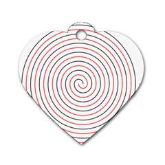 Double Line Spiral Spines Red Black Circle Dog Tag Heart (two Sides) by Mariart