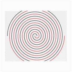 Double Line Spiral Spines Red Black Circle Small Glasses Cloth (2-side) by Mariart