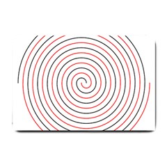 Double Line Spiral Spines Red Black Circle Small Doormat  by Mariart