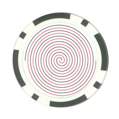 Double Line Spiral Spines Red Black Circle Poker Chip Card Guard by Mariart