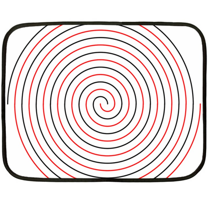 Double Line Spiral Spines Red Black Circle Double Sided Fleece Blanket (Mini) 