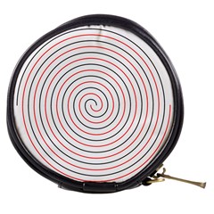 Double Line Spiral Spines Red Black Circle Mini Makeup Bags