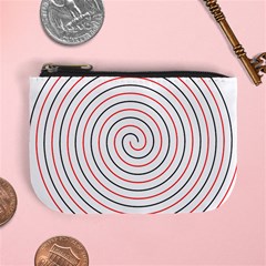 Double Line Spiral Spines Red Black Circle Mini Coin Purses by Mariart