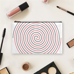 Double Line Spiral Spines Red Black Circle Cosmetic Bag (medium)  by Mariart