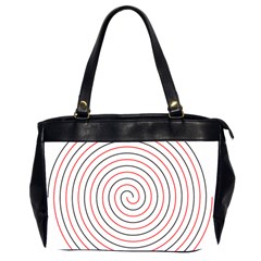 Double Line Spiral Spines Red Black Circle Office Handbags (2 Sides) 