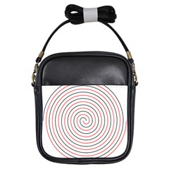 Double Line Spiral Spines Red Black Circle Girls Sling Bags by Mariart