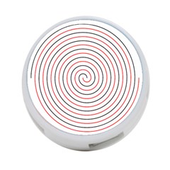 Double Line Spiral Spines Red Black Circle 4-port Usb Hub (one Side) by Mariart