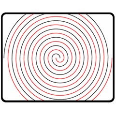 Double Line Spiral Spines Red Black Circle Fleece Blanket (medium)  by Mariart